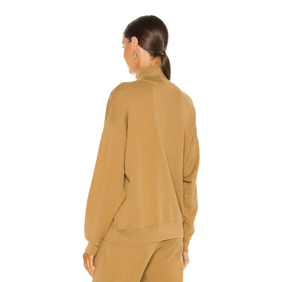 FRAME Organic Pima Cotton Funnel Neck Sweatshirt Top Camel Shopbop NWT XS $178 - Picture 11 of 12